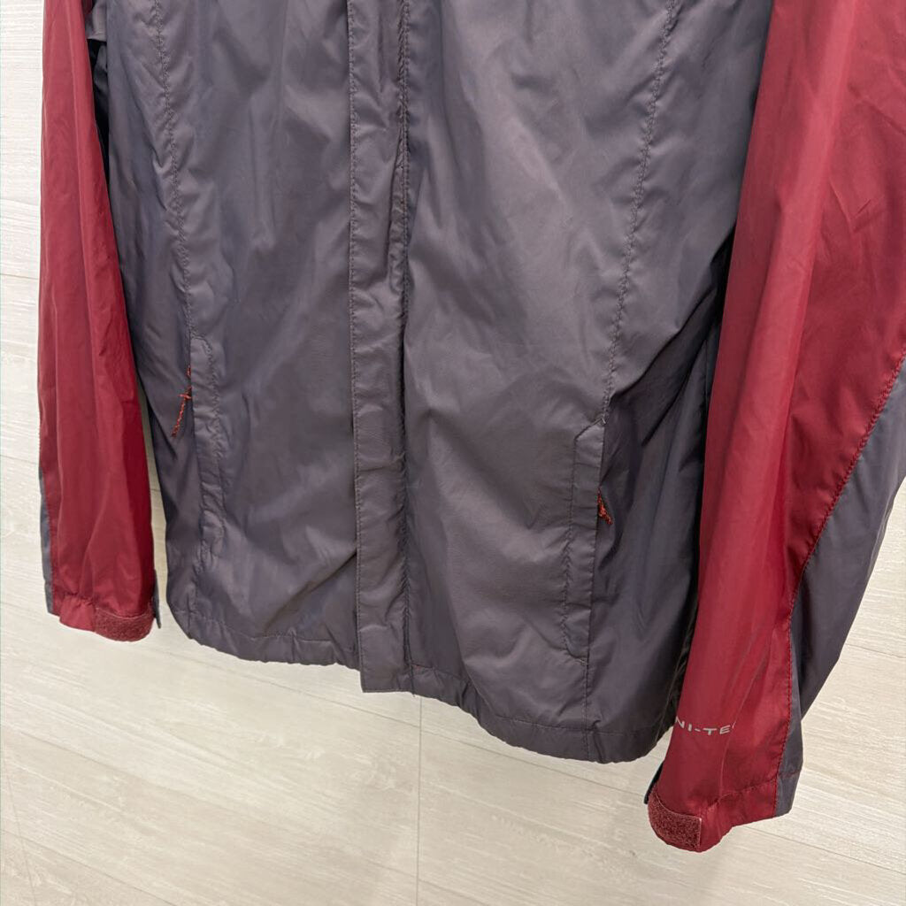 Columbia Burgundy/ Grey Virginia Tech Lightweight Hooded Jacket Small