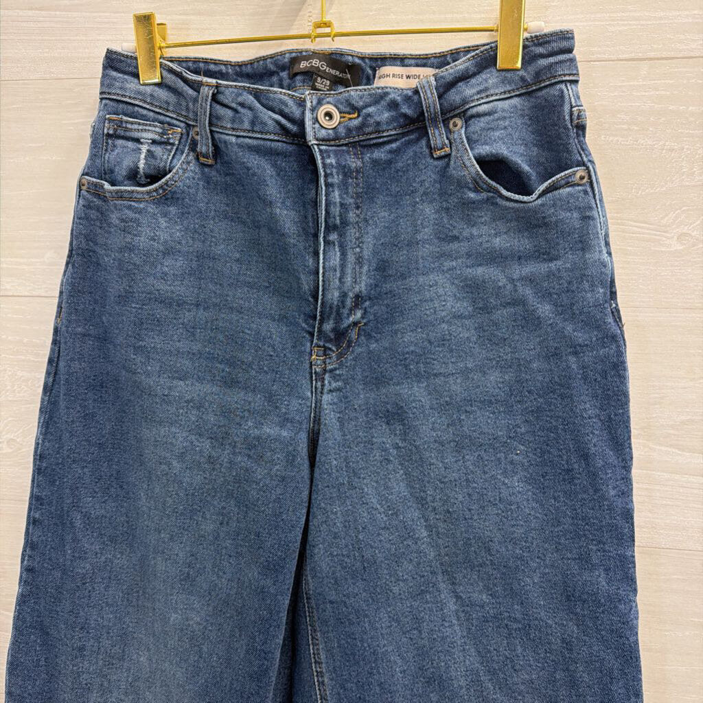 BCBG Dark Wash High Rise Wide Leg 29