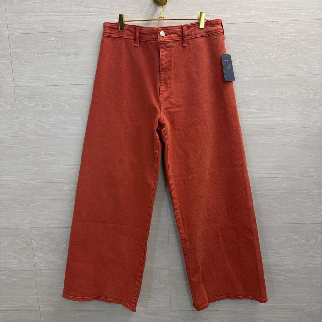 Orange Wide Leg Denim Jeans 10
