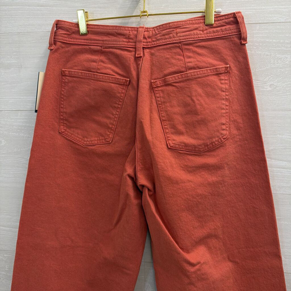 Orange Wide Leg Denim Jeans 10