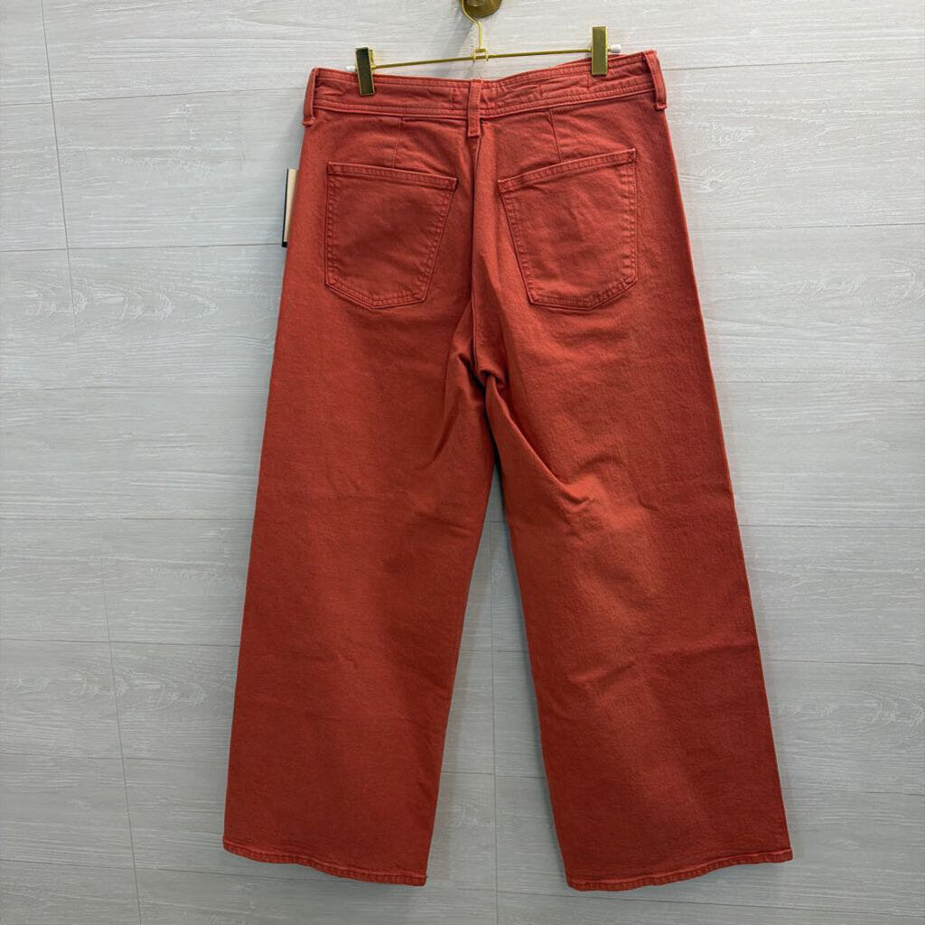 Orange Wide Leg Denim Jeans 10