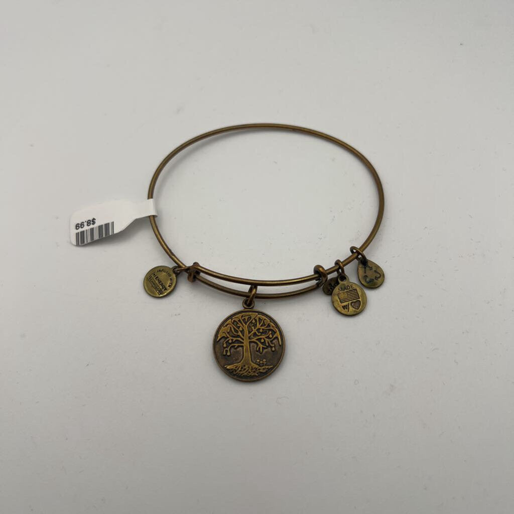 Alex and Ani Gold Tree Charm Bangle Bracelet