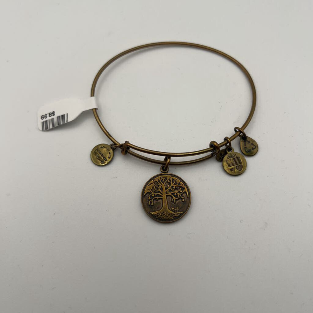 Alex and Ani Gold Tree Charm Bangle Bracelet