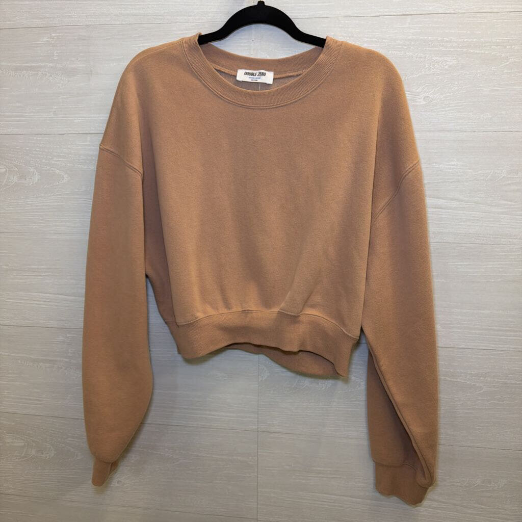 Double Zero Beige Cropped Sweatshirt Medium