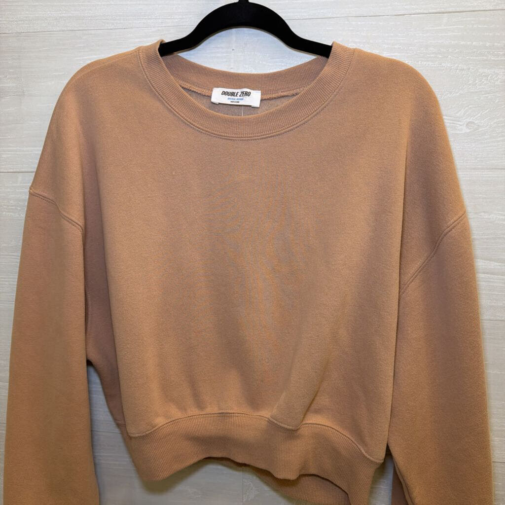 Double Zero Beige Cropped Sweatshirt Medium