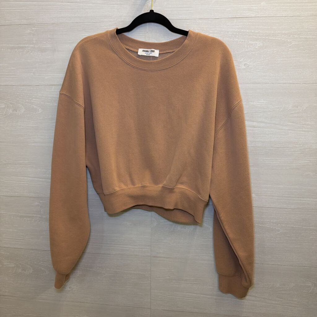 Double Zero Beige Cropped Sweatshirt Medium