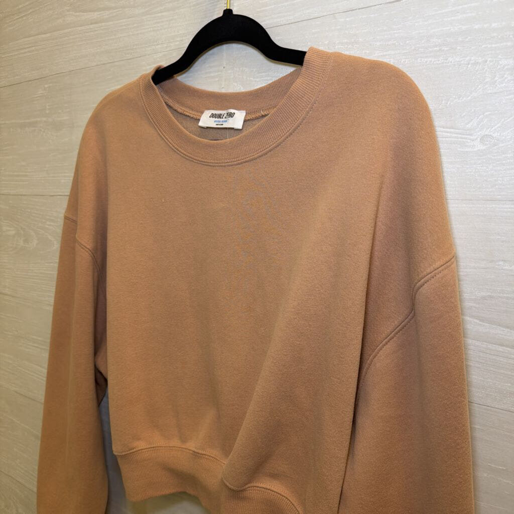 Double Zero Beige Cropped Sweatshirt Medium