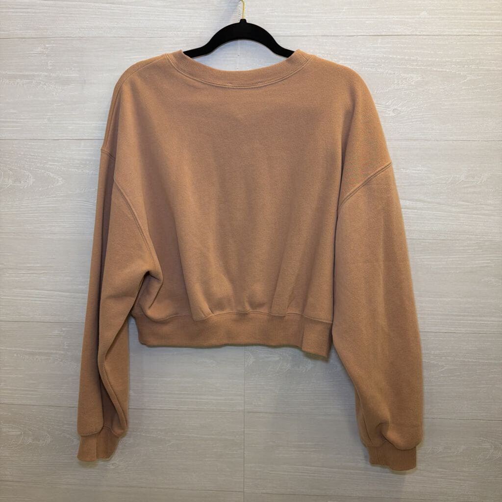 Double Zero Beige Cropped Sweatshirt Medium