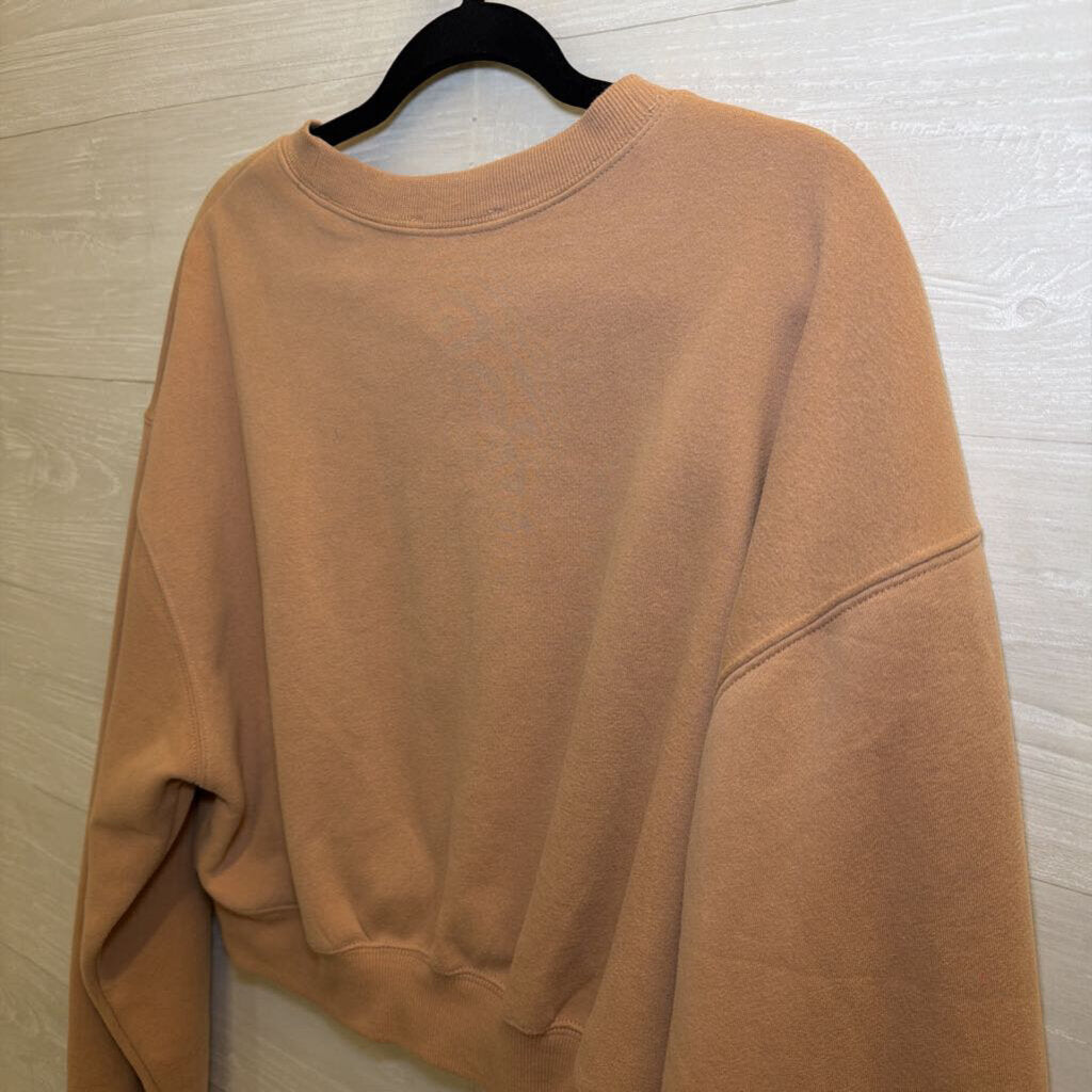Double Zero Beige Cropped Sweatshirt Medium
