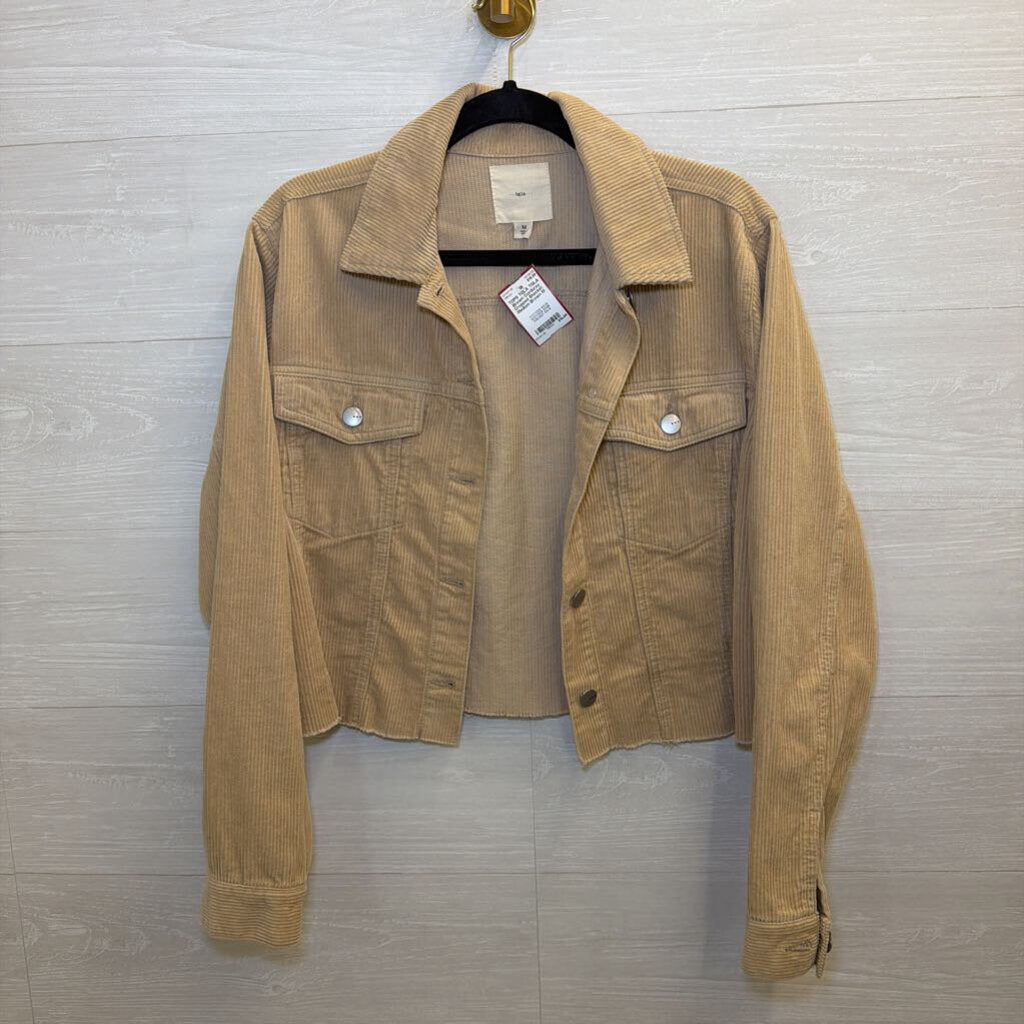 TGLA Brown Corduroy Cropped Shacket Medium