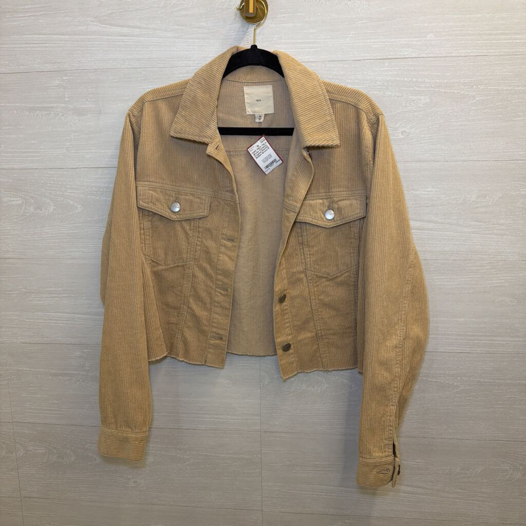 TGLA Brown Corduroy Cropped Shacket Medium