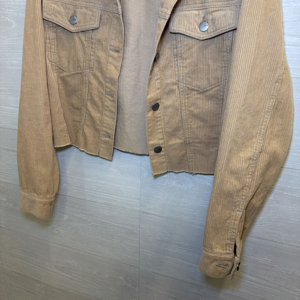 TGLA Brown Corduroy Cropped Shacket Medium