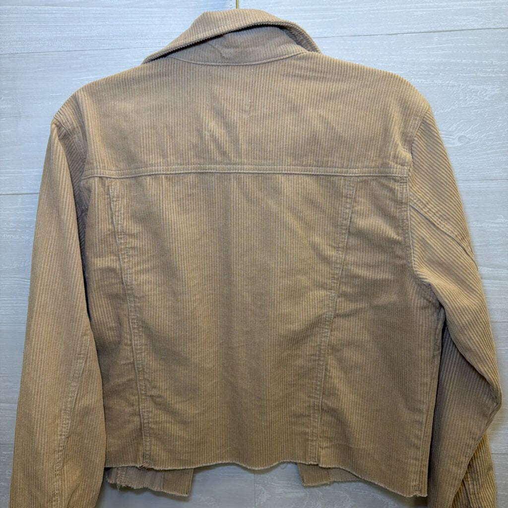 TGLA Brown Corduroy Cropped Shacket Medium