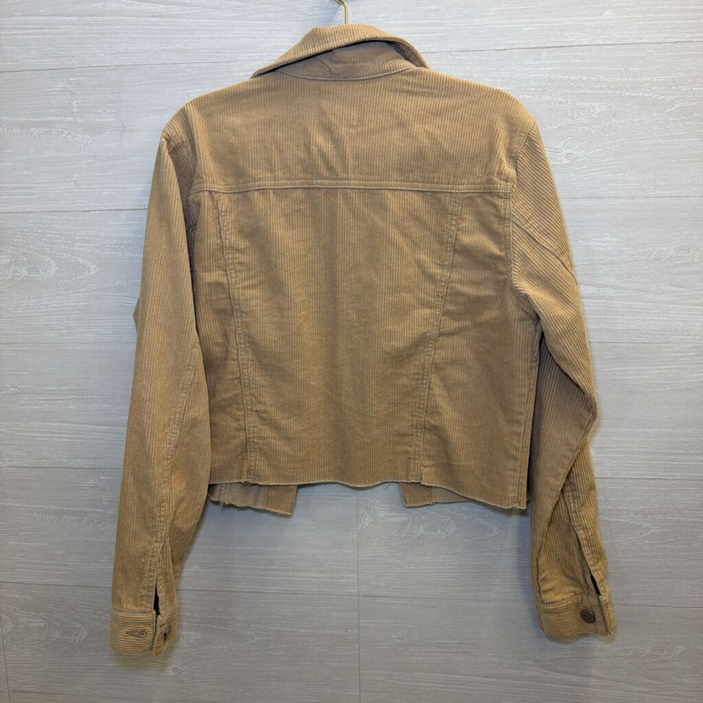 TGLA Brown Corduroy Cropped Shacket Medium