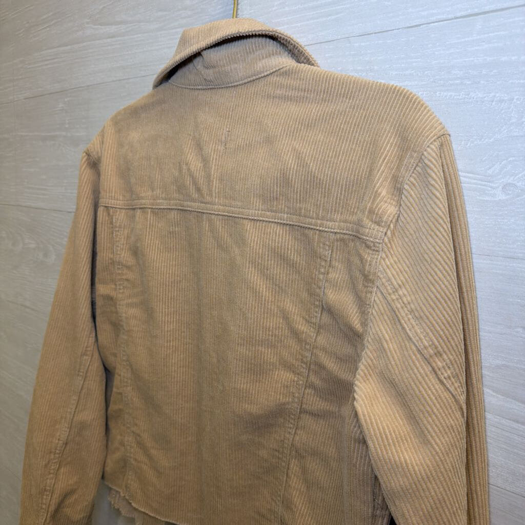 TGLA Brown Corduroy Cropped Shacket Medium