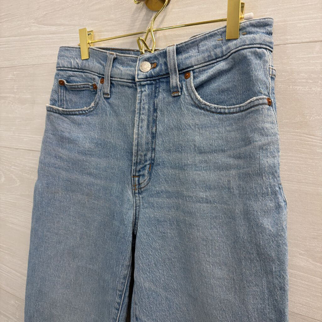 Madewell Light Wash The Perfect Vintage Wide Leg Crop Jeans 27