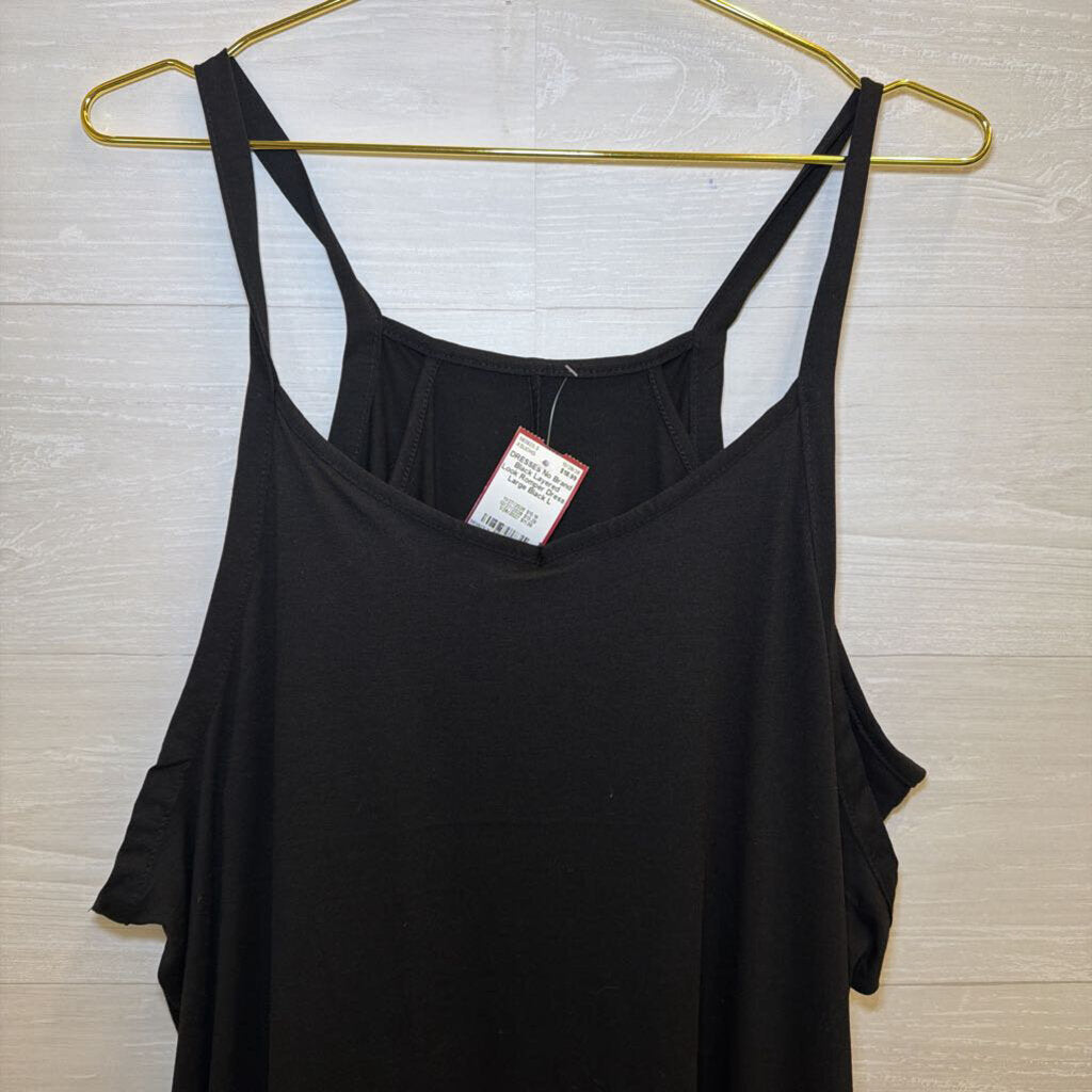 Black Layered Look Romper Dress Large