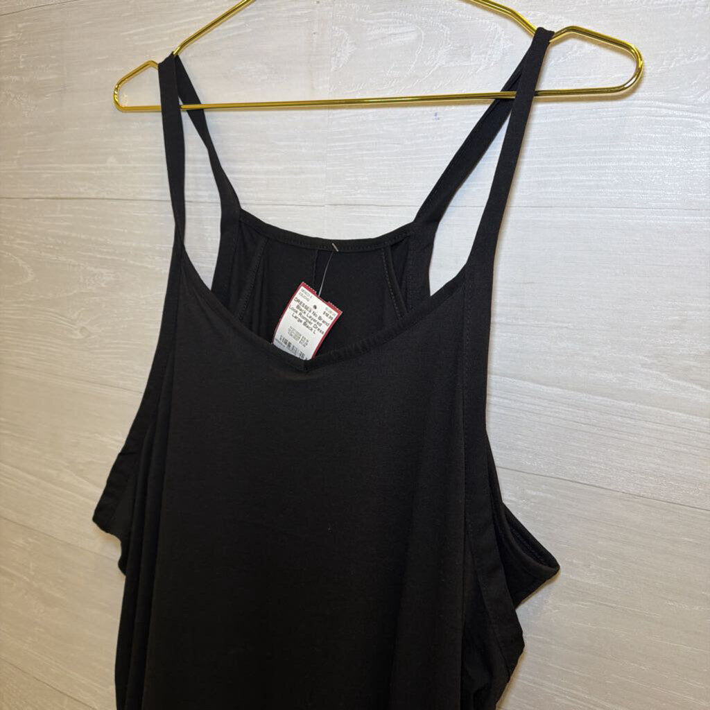 Black Layered Look Romper Dress Large