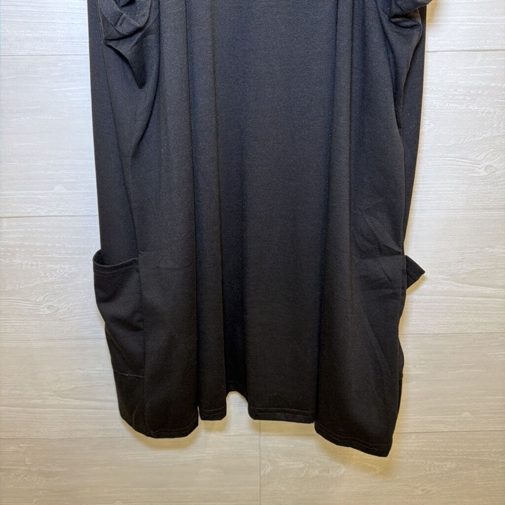Black Layered Look Romper Dress Large