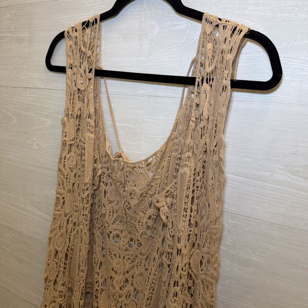 Jaded Gypsy Brown Crochet Lace Sleeveless Vest Top One Size
