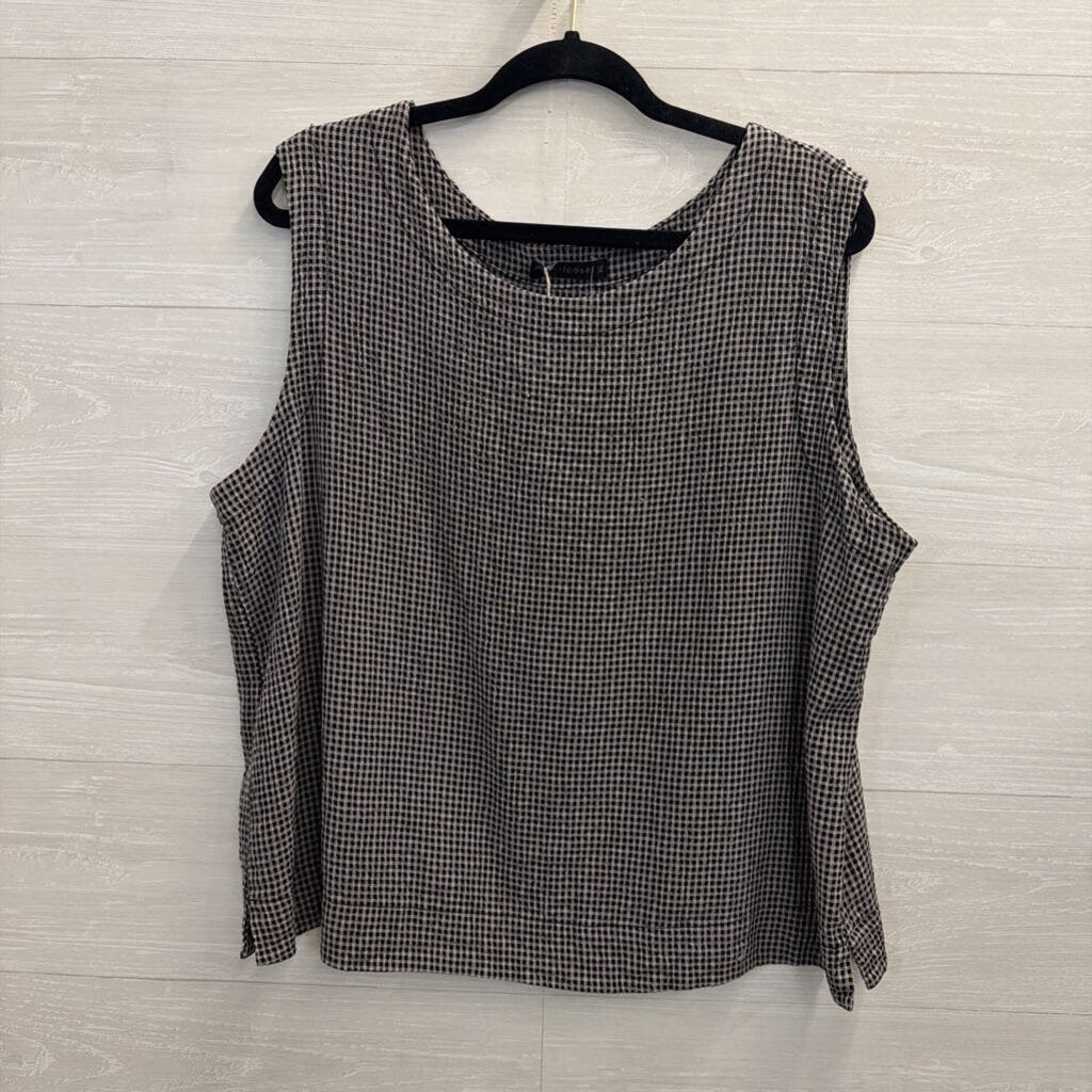 Cut Loose Black/ Grey Gingham Pull On Pants/ Tank Top Set Extra Large