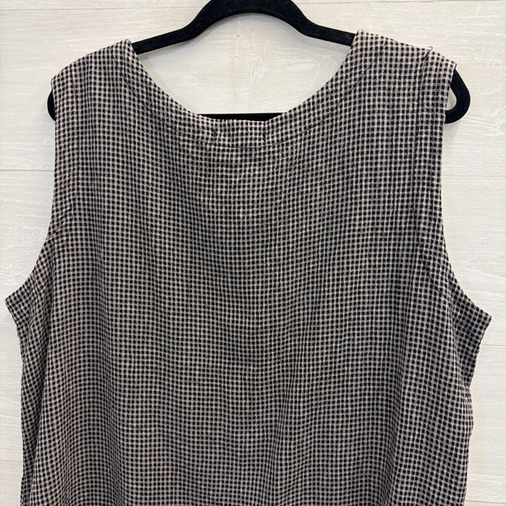 Cut Loose Black/ Grey Gingham Pull On Pants/ Tank Top Set Extra Large