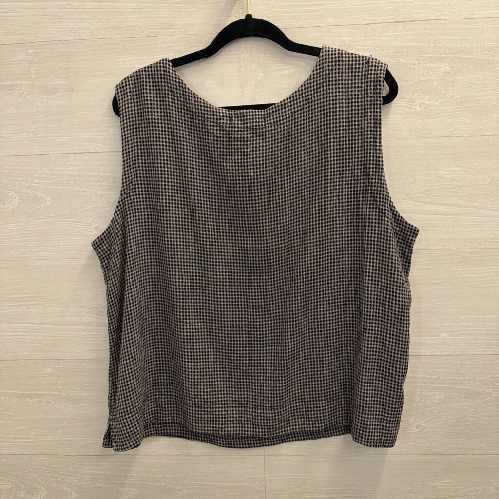 Cut Loose Black/ Grey Gingham Pull On Pants/ Tank Top Set Extra Large