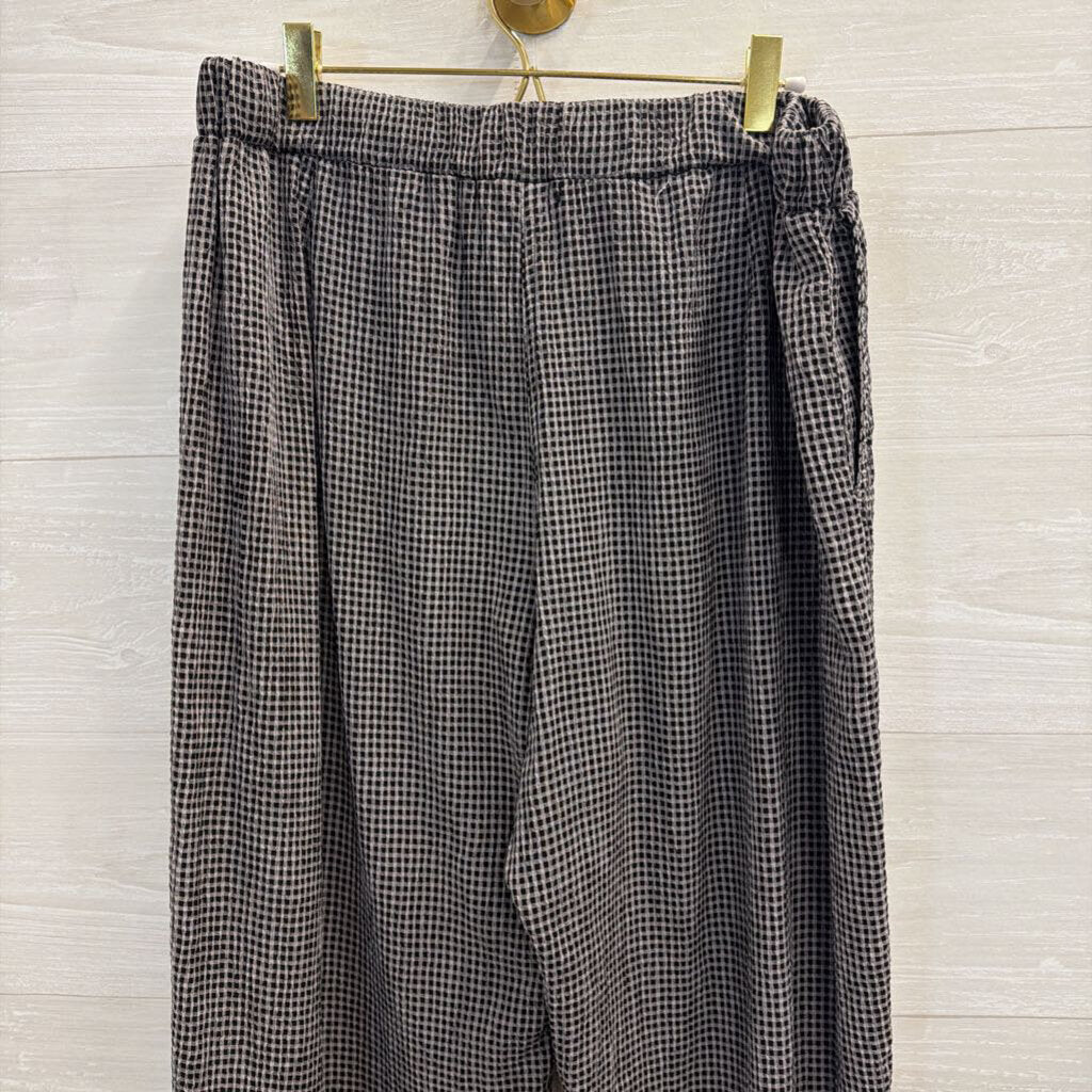 Cut Loose Black/ Grey Gingham Pull On Pants/ Tank Top Set Extra Large