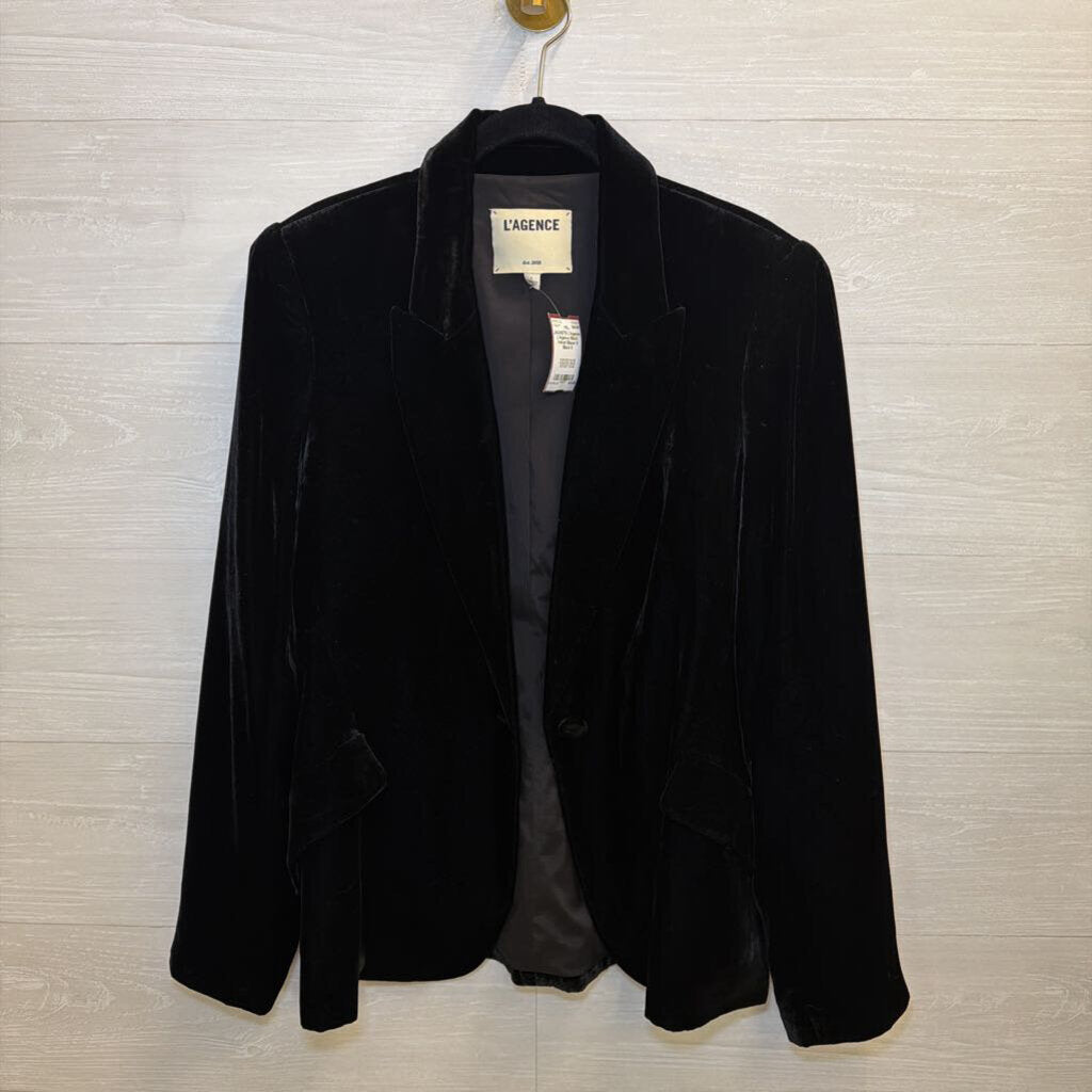 L'Agence Black Velvet Blazer 8
