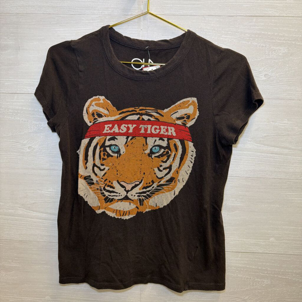 Grey Easy Tiger Short Sleeve Graphic Tee Medium