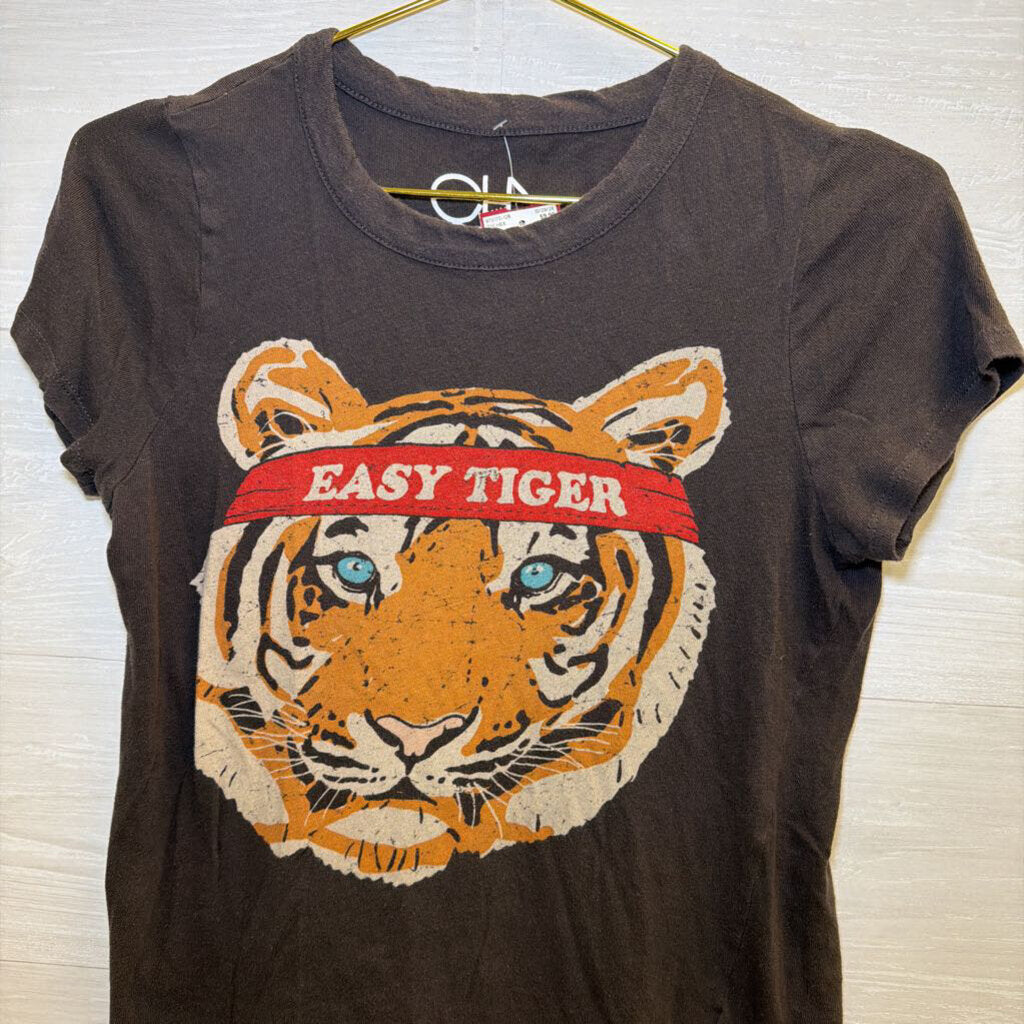 Grey Easy Tiger Short Sleeve Graphic Tee Medium