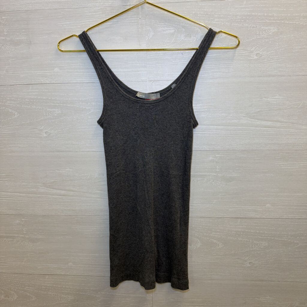 Vince Grey Ribbed Tank Top Extra Small