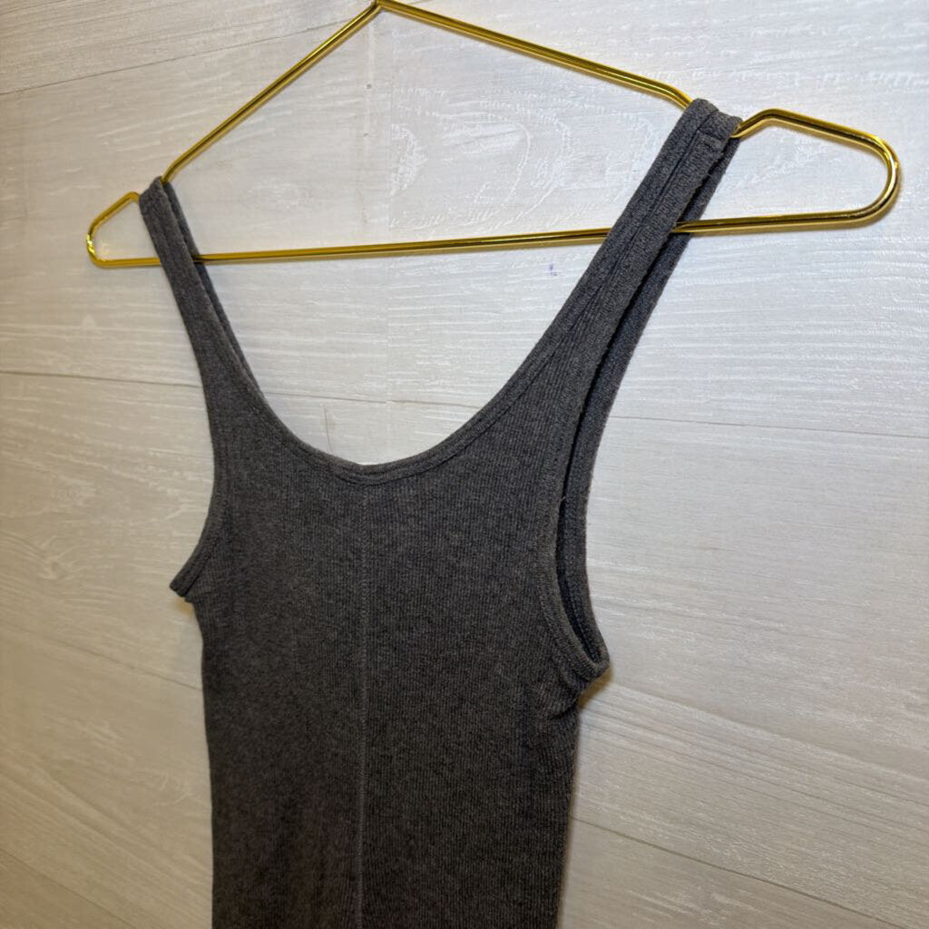 Vince Grey Ribbed Tank Top Extra Small