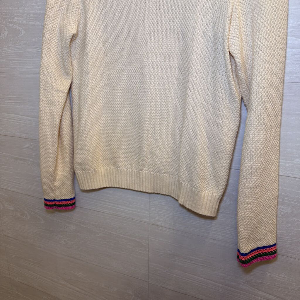 Boden Cream/ Multi Trim Stripe Sweater Extra Small