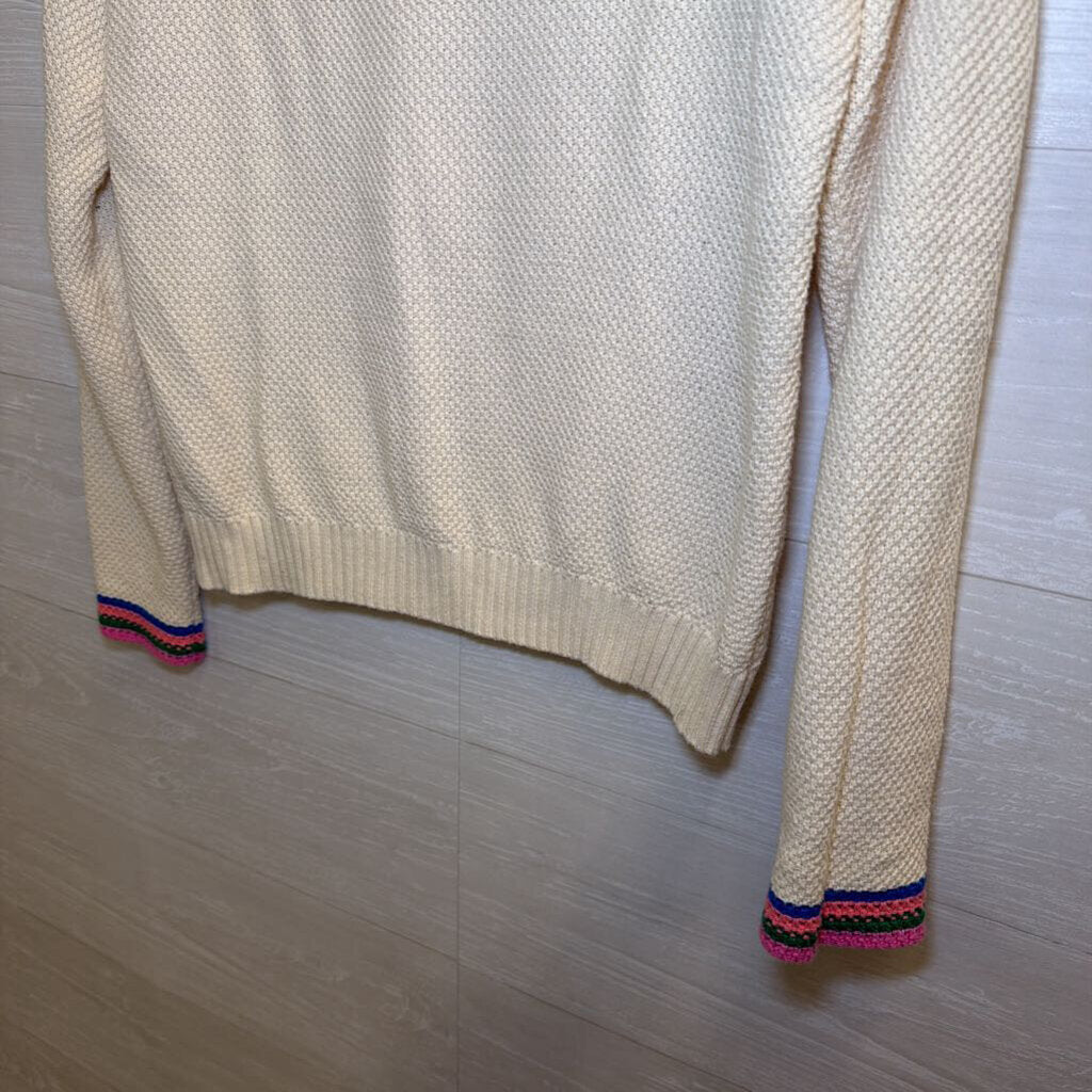 Boden Cream/ Multi Trim Stripe Sweater Extra Small