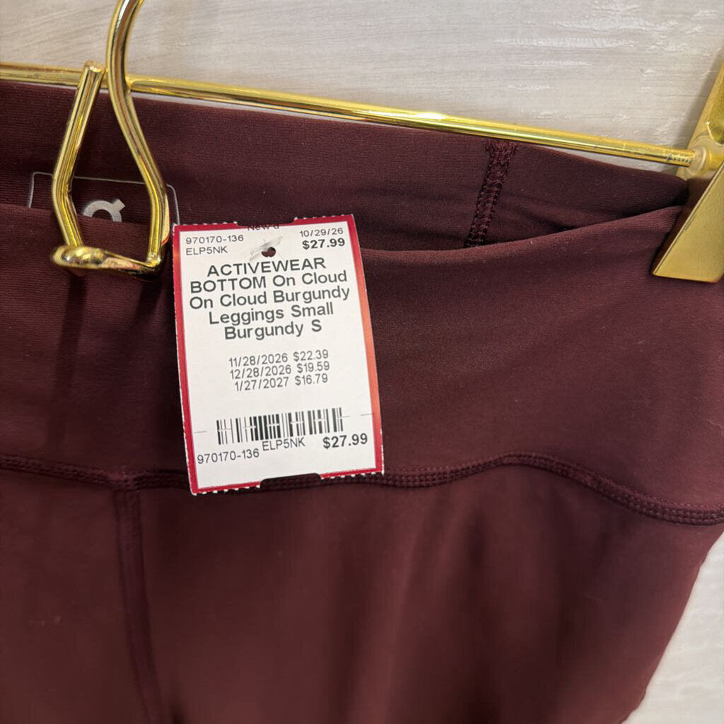 On Cloud Burgundy Leggings Small