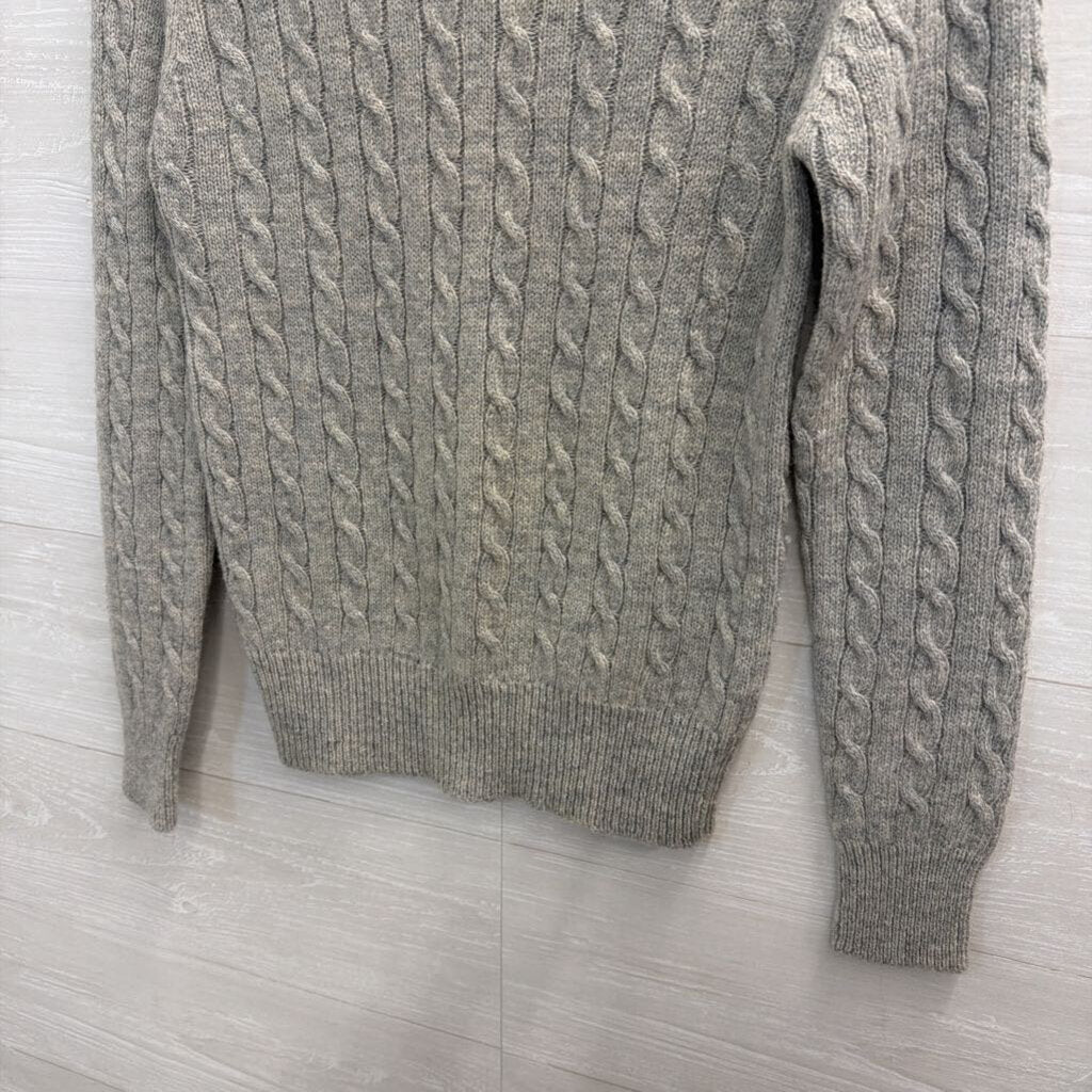 Vintage Susan Bristol Grey Wool Cable Knit Sweater 38