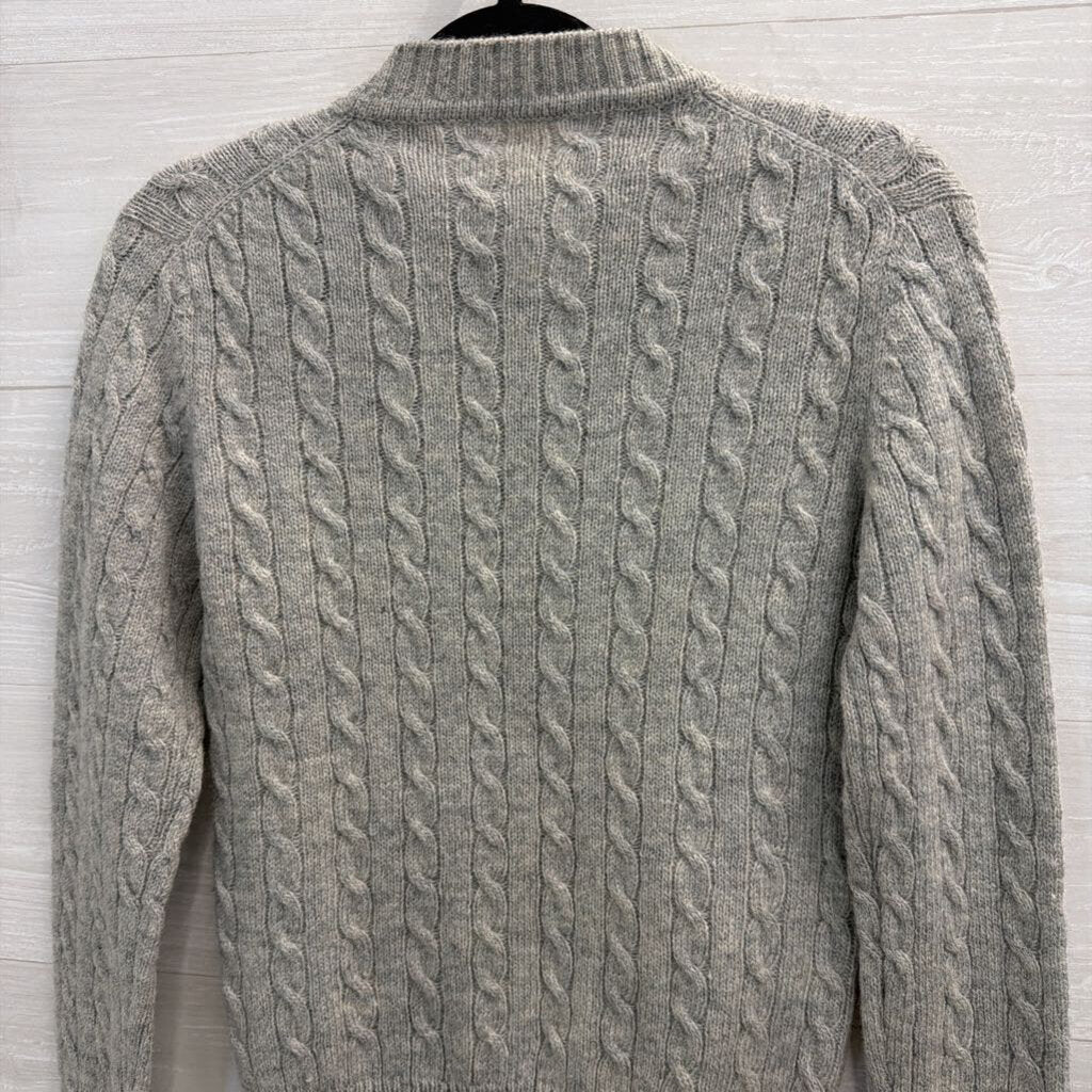 Vintage Susan Bristol Grey Wool Cable Knit Sweater 38