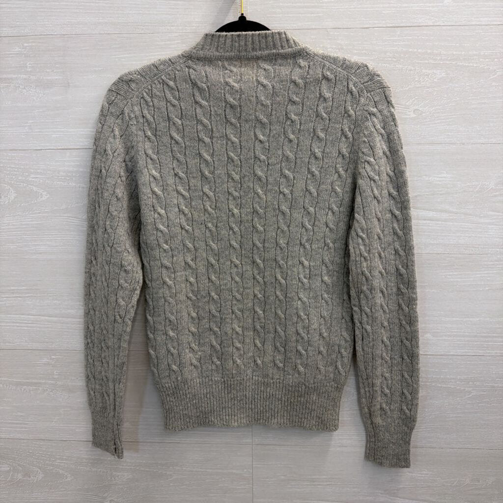 Vintage Susan Bristol Grey Wool Cable Knit Sweater 38