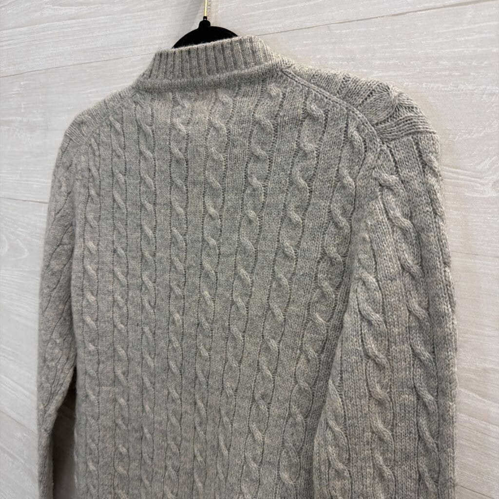 Vintage Susan Bristol Grey Wool Cable Knit Sweater 38