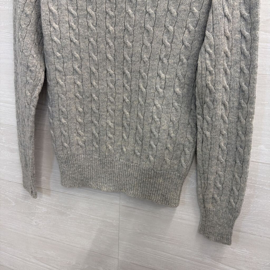 Vintage Susan Bristol Grey Wool Cable Knit Sweater 38