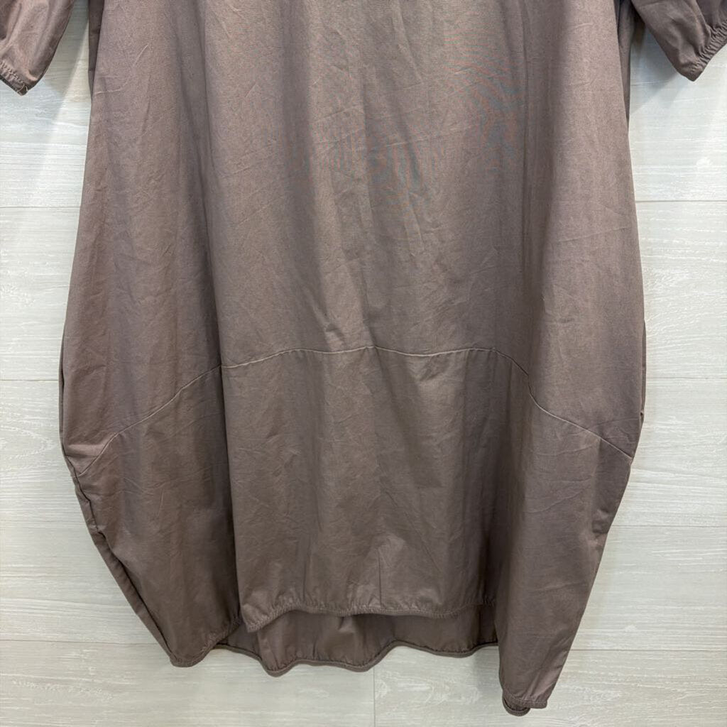Bloidy Grey Short Puff Sleeve Dress Small