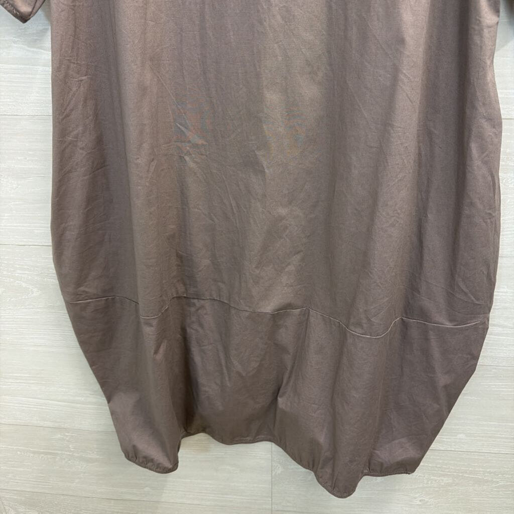 Bloidy Grey Short Puff Sleeve Dress Small