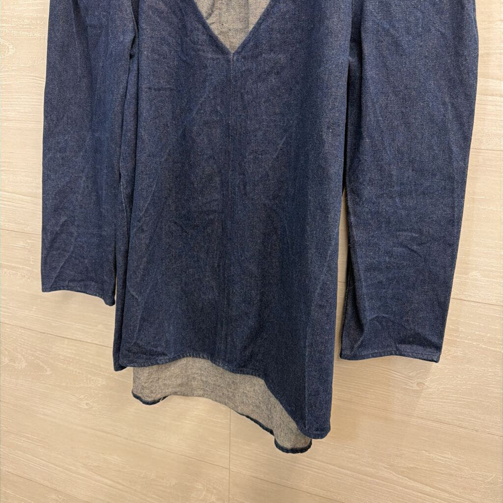 Tuckernuck Dark Wash Denim Long Sleeve Top Extra Small