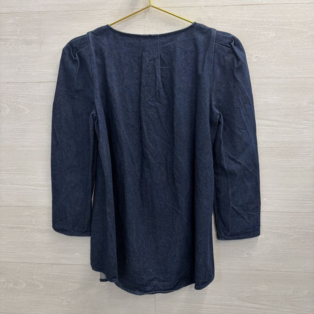 Tuckernuck Dark Wash Denim Long Sleeve Top Extra Small