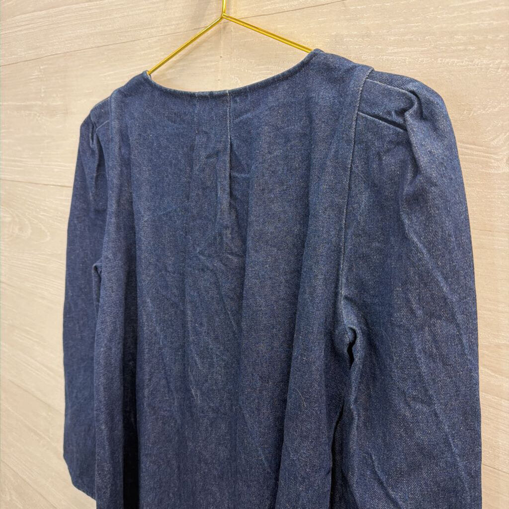 Tuckernuck Dark Wash Denim Long Sleeve Top Extra Small