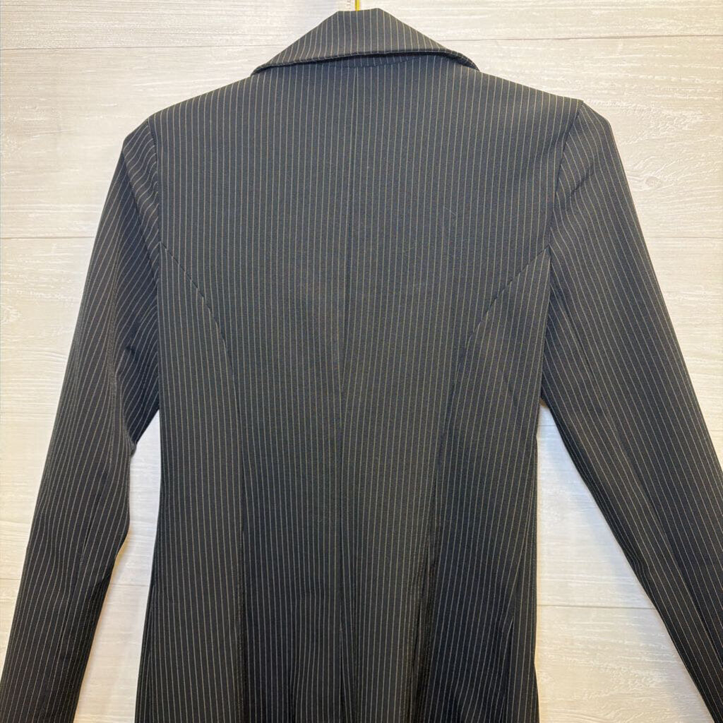 Dollhouse Black/ White Pinstripe Long Jacket Small
