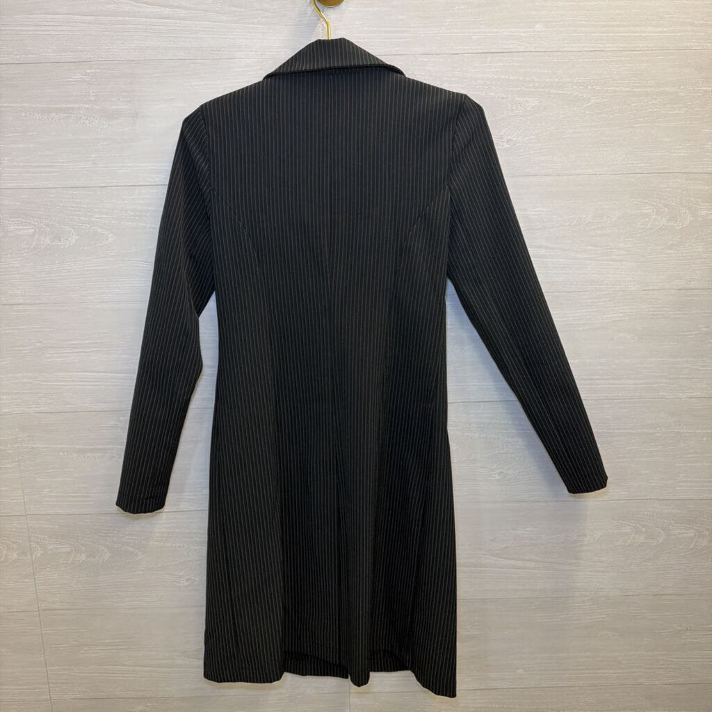 Dollhouse Black/ White Pinstripe Long Jacket Small