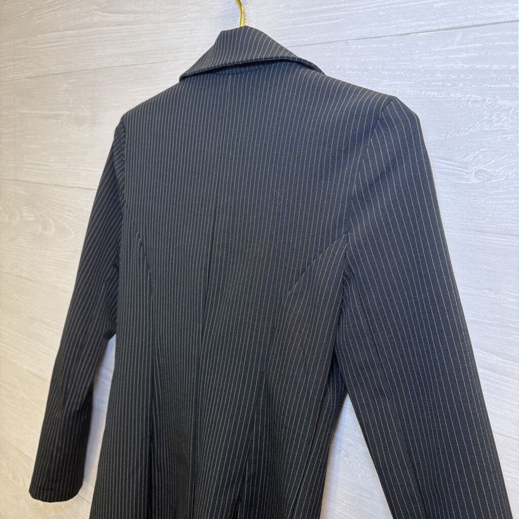 Dollhouse Black/ White Pinstripe Long Jacket Small