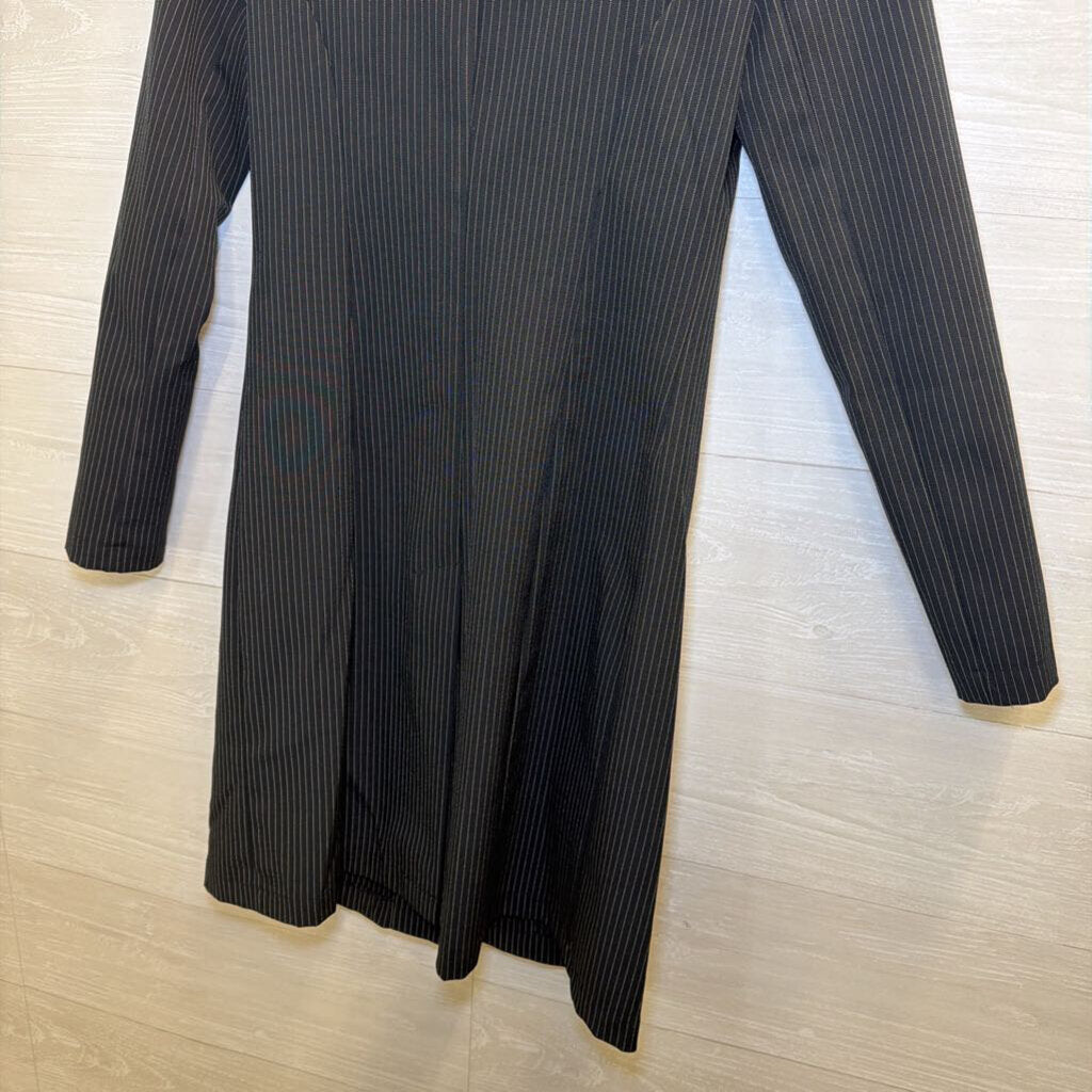 Dollhouse Black/ White Pinstripe Long Jacket Small